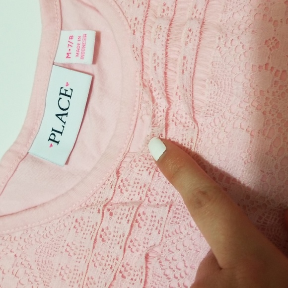 Girl's pink dress with floral print 🌸 - Picture 4 of 6